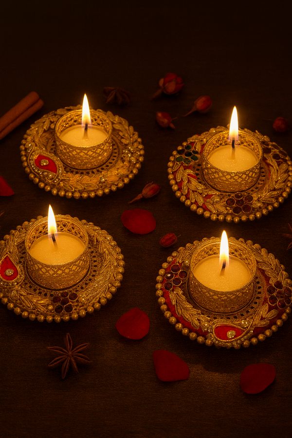 Paisley Charm T-Light Candle Holders – Mixed Colors