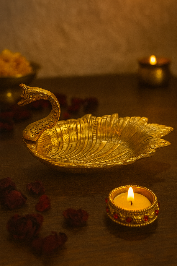 Peacock Shaped Brass Plate