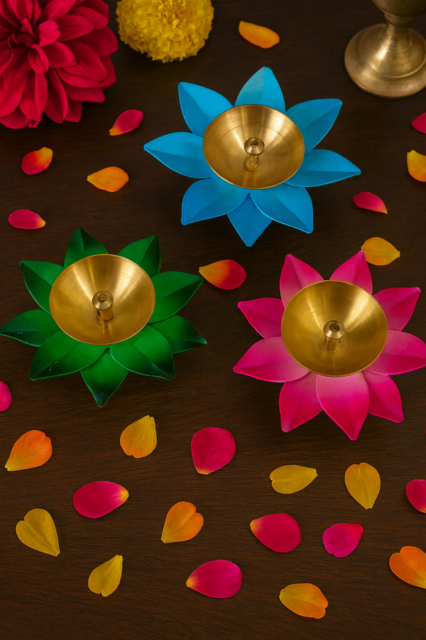Flower Akhand Brass Diyas