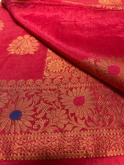 Banarasi - Wam Silk Copper Buta (Red)