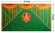 Ganesh on Green Background Cloth Backdrop