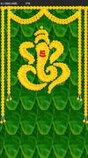 Ganesh on Banana Leaf Backdrop