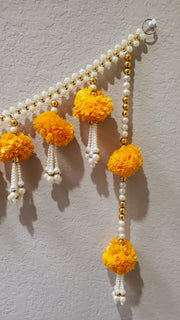 Marigold Flower and Beads Toran/Bandhanwar