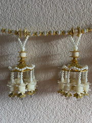 Golden Toran with White Beads