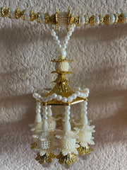 Golden Toran with White Beads