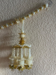 Golden Toran with White Beads