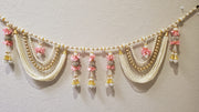 Heavily Beaded Toran with Baby Pink Flowers