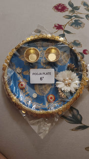 6" Puja Plate - Random color