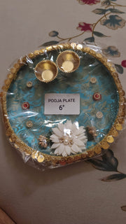 6" Puja Plate - Random color