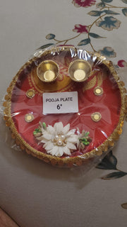 6" Puja Plate - Random color