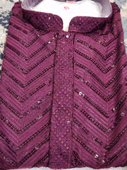 Purple Kurta Pajama Set with Sequin