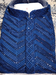 Royal Blue Kurta Pajama Set with Sequin