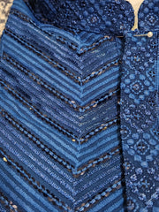 Royal Blue Kurta Pajama Set with Sequin