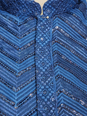 Royal Blue Kurta Pajama Set with Sequin