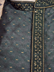 Dark Green Kurta Pajama Set