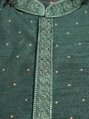 Dark Green Kurta Pajama Set