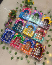 Handcrafted Pine MDF Jharokha – Mirror & Lippan Work
