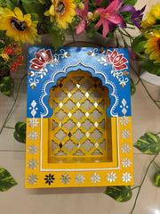 Handcrafted Pine MDF Jharokha – Mirror & Lippan Work