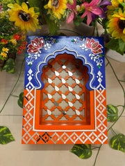 Handcrafted Pine MDF Jharokha – Mirror & Lippan Work