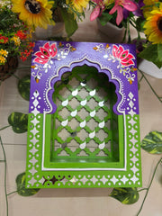 Handcrafted Pine MDF Jharokha – Mirror & Lippan Work