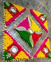 Flower Rangoli - Multicolor