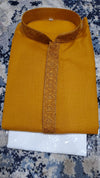 Mustard Yellow Kurta With White Pajama Set