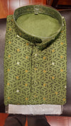 Green Kurta With White Pajama Set