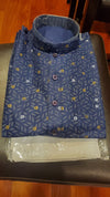 Navy Blue Kurta With White Pajama Set