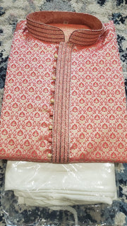 Rose Pink Kurta With White Pajama Set