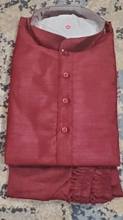 Wine Kurta Pajama Set