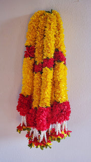 Fabric and Beads Hanging with Link - Diwali/Ganapati/House warming/Wedding (Pair)